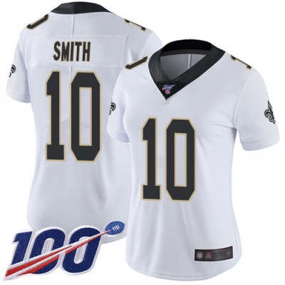 Nike New Orleans Saints #10 Tre'Quan Smith White Women's Stitched NFL 100th Season Vapor Limited Jersey